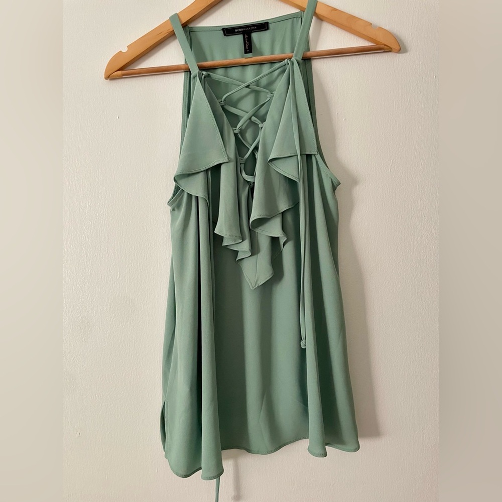 BCBC Maxazria Lace Up Tank (S)